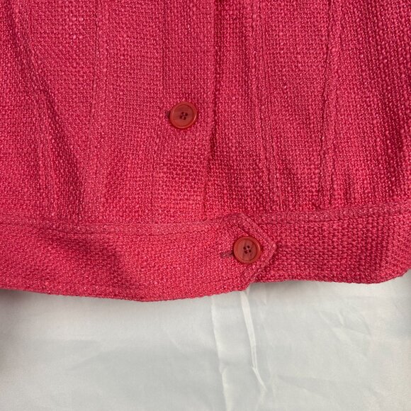 IRO Felicity Cotton Stretch Tweed Boucle Textured Knit BlazerJacket Pink size 10 - Picture 5 of 16